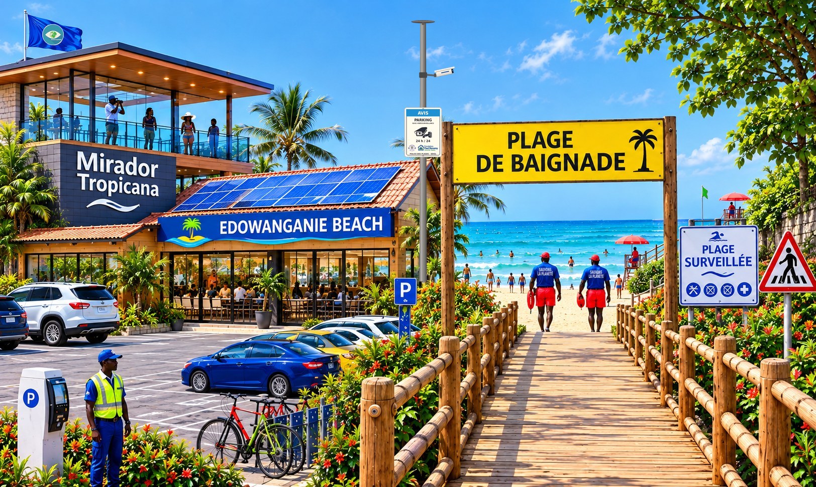 Projection — Accès sécurisé à la plage